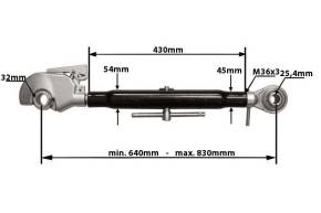 ŁĄCZNIK CENTRALNY Z HAKIEM KULA 25,4mm 32mm
